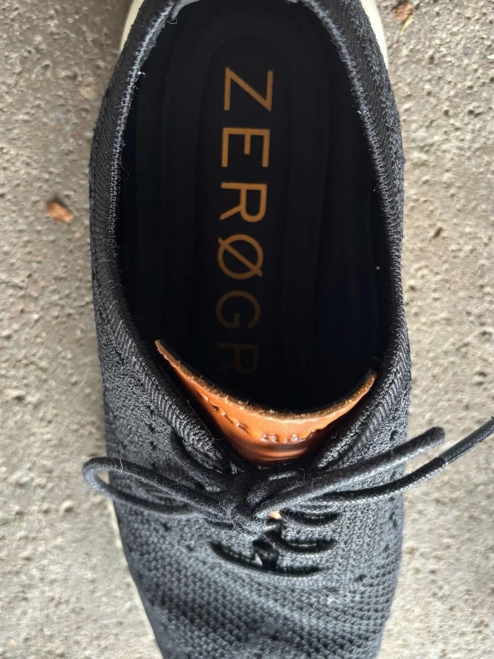 Cole Haan Black Knit Derby with Tan Leather Accents